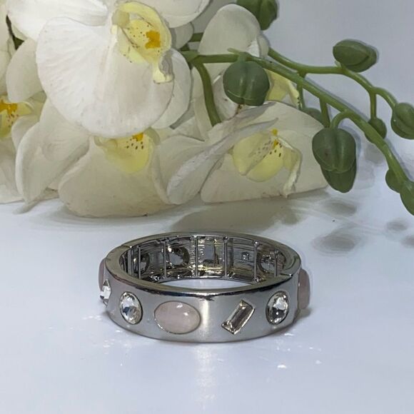 Gorgeous Crystal and Rose Quartz Bracelet - Picture 1 of 2